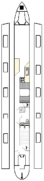 layout of a 58ft canal boat